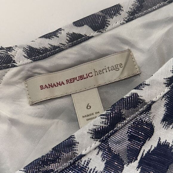 Banana Republic Blue and White Leopard Print Dress - Picture 4 of 12